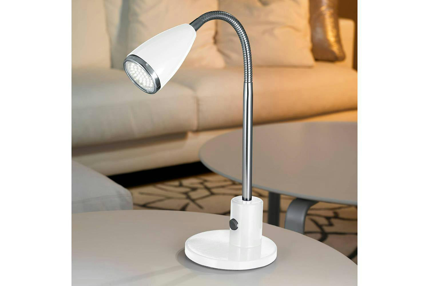 Eglo | Fox Adjustable LED Desk Lamp | White/Chrome-2