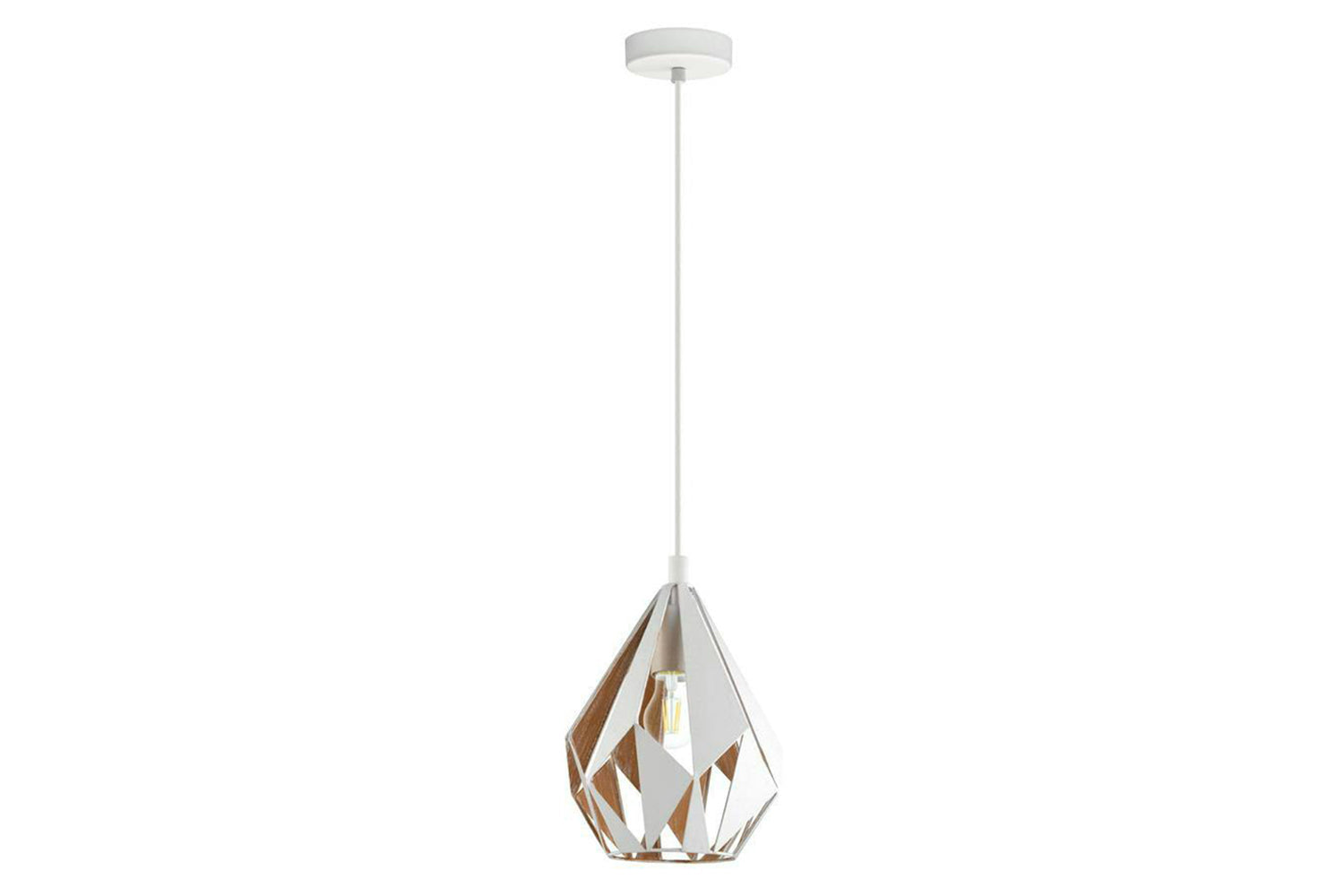 Eglo | Carlton Geometric Pendant Light | 110 x 20.6 cm | White/Gold