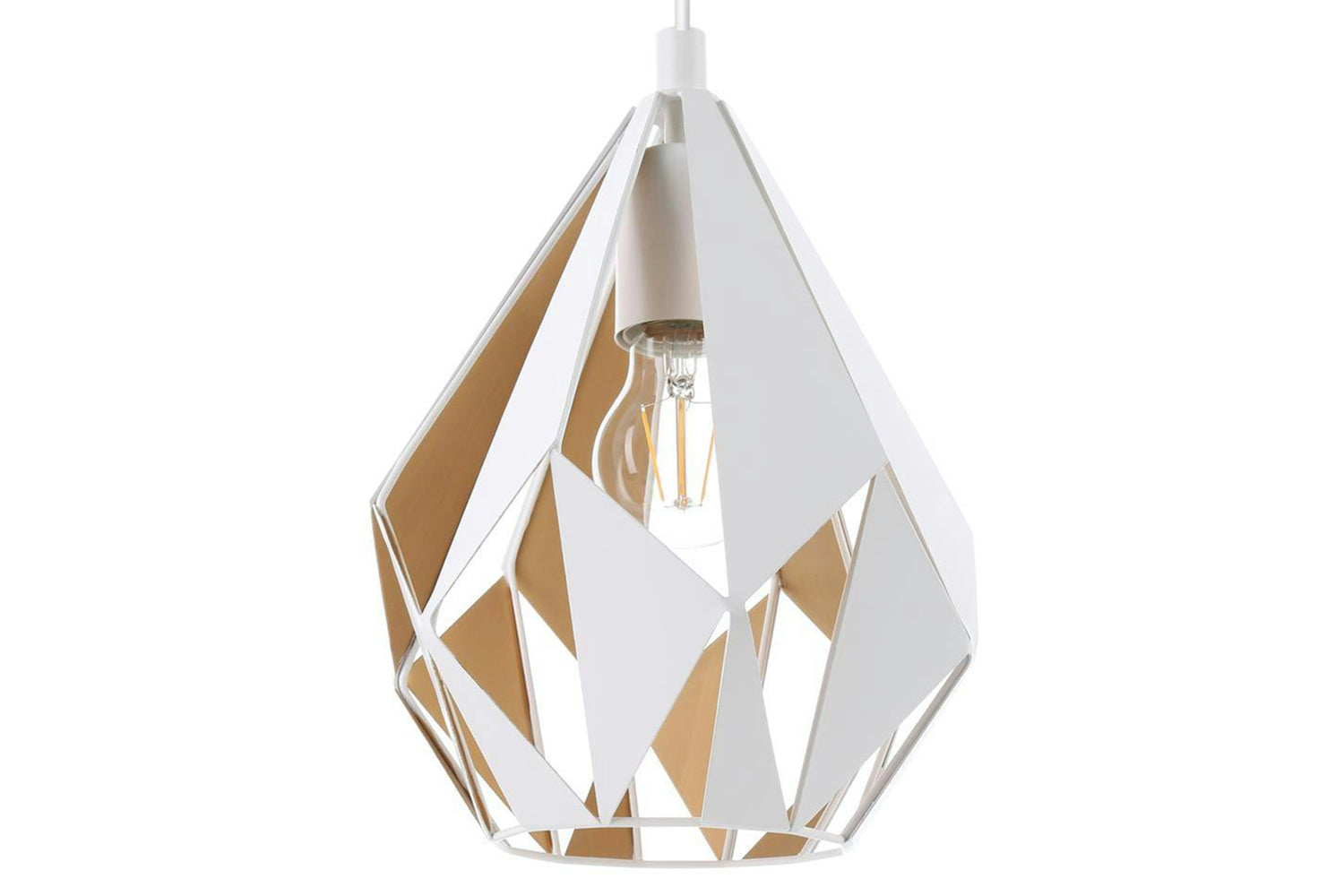 Eglo | Carlton Geometric Pendant Light | 110 x 20.6 cm | White/Gold-3