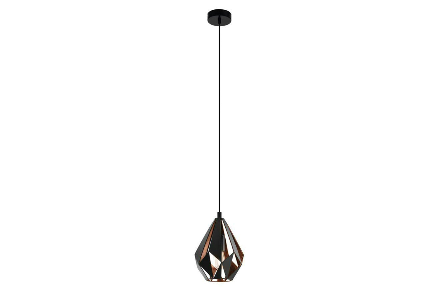 Eglo | Carlton Geometric Pendant Light | 110 x 20.5 cm | Black/Copper