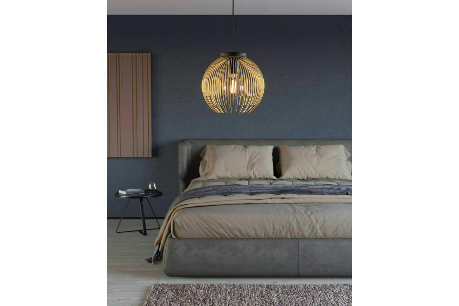 Eglo | Venezuela Spherical Pendant Light | Gold/Black-2