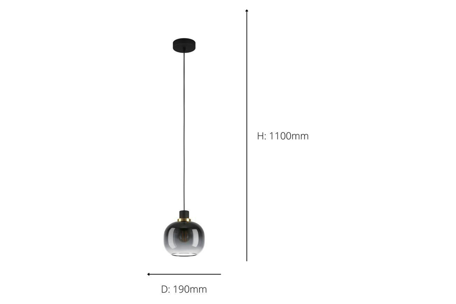 Eglo | Oilella Gradient Pendant Light | Black/Grey-3