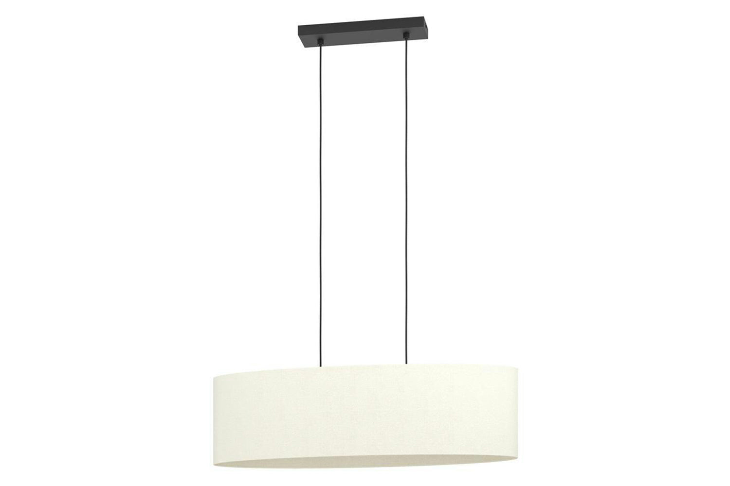 Eglo | Febres Fabric and Steel Shade Pendant Light | Black/White