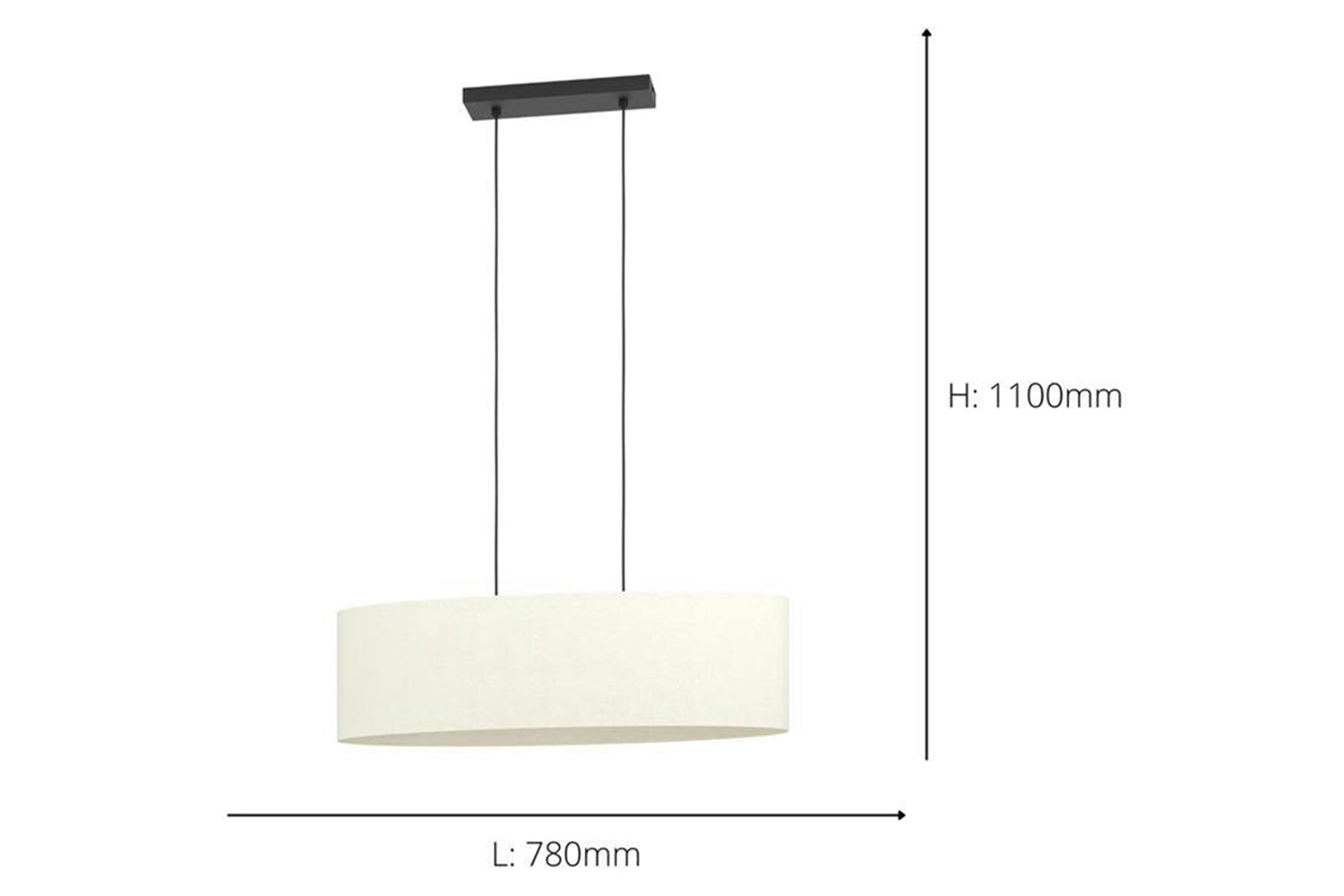 Eglo | Febres Fabric and Steel Shade Pendant Light | Black/White-5