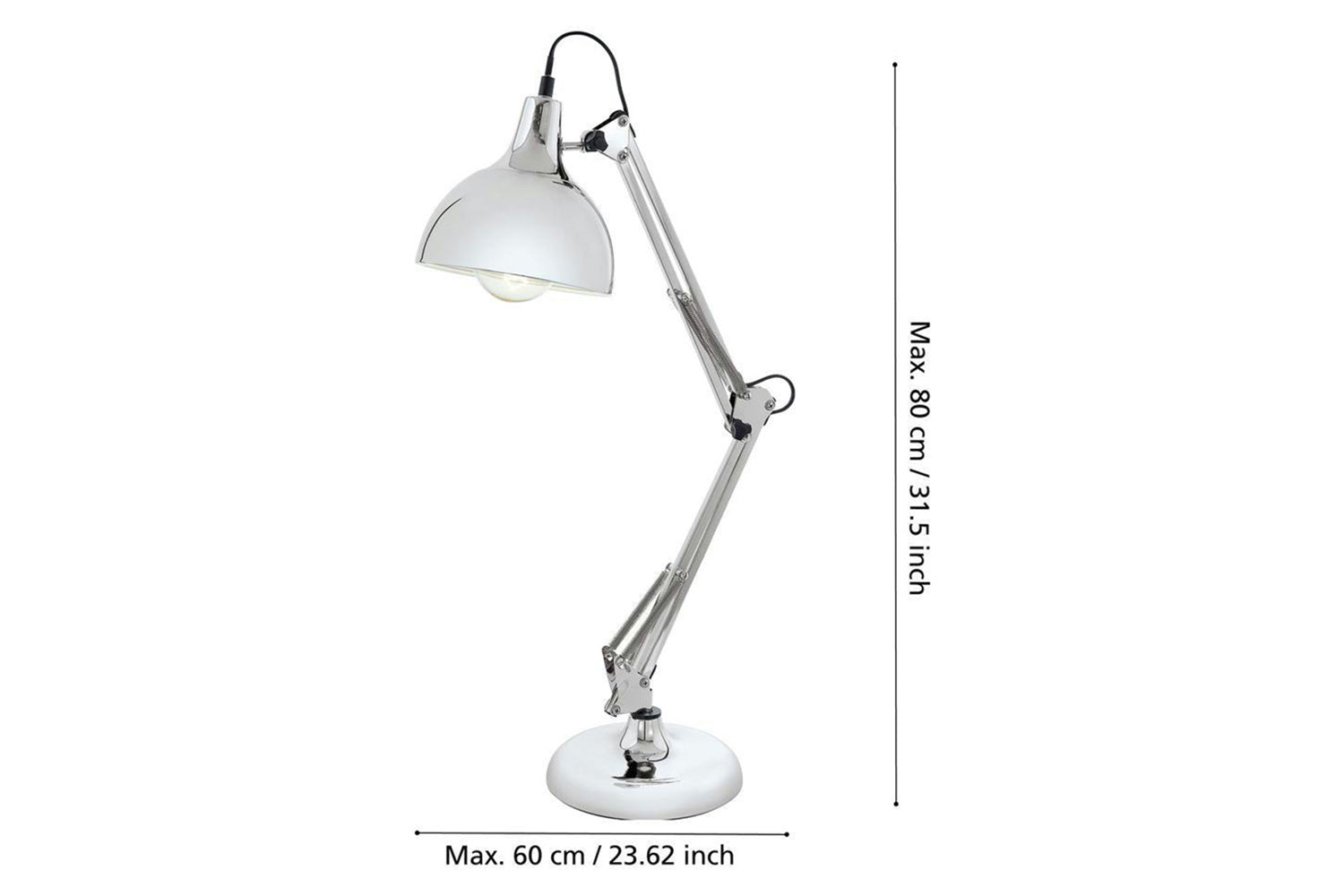 Eglo | Borgillio Adjustable Classic Desk Lamp | Chrome-4