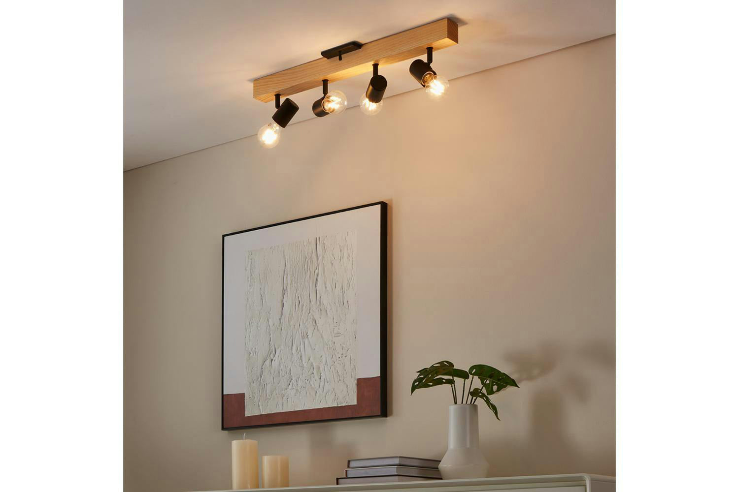 Eglo | Townshend 3 Industrial 4-light Ceiling Spotlight | Brown/Black-2