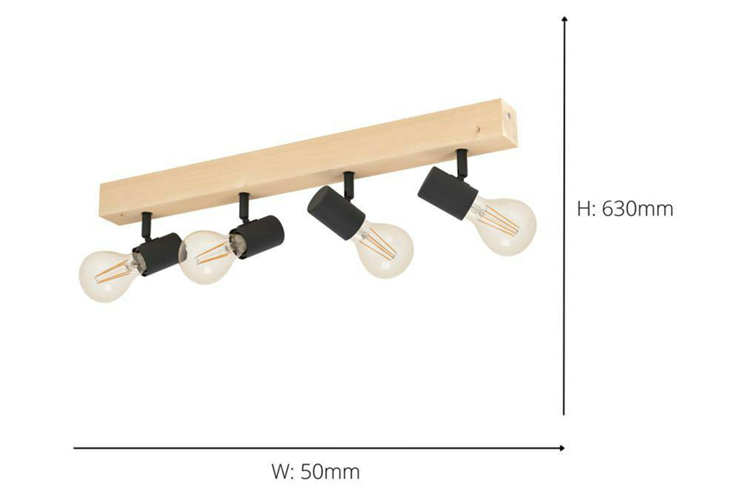 Eglo | Townshend 3 Industrial 4-light Ceiling Spotlight | Brown/Black-4