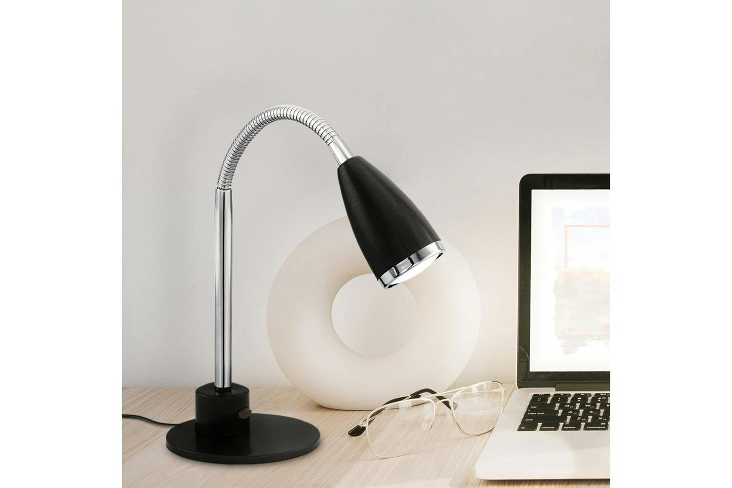 Eglo | Fox Adjustable Desk Lamp | Black/Chrome-2