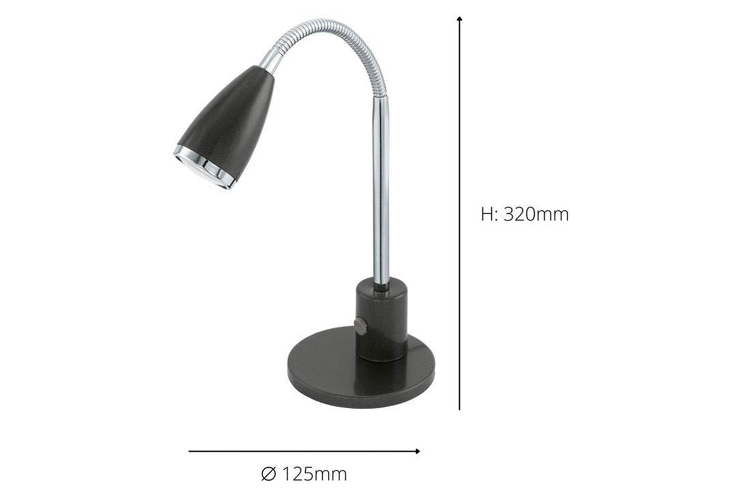 Eglo | Fox Adjustable Desk Lamp | Black/Chrome-4