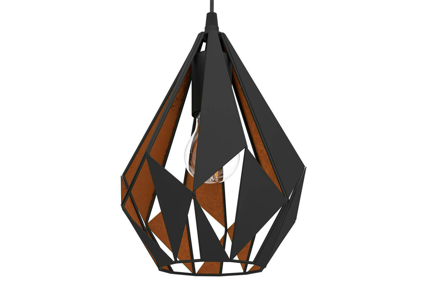 Eglo | Carlton Geometric 3-light Pendant Light | Black/Copper-3