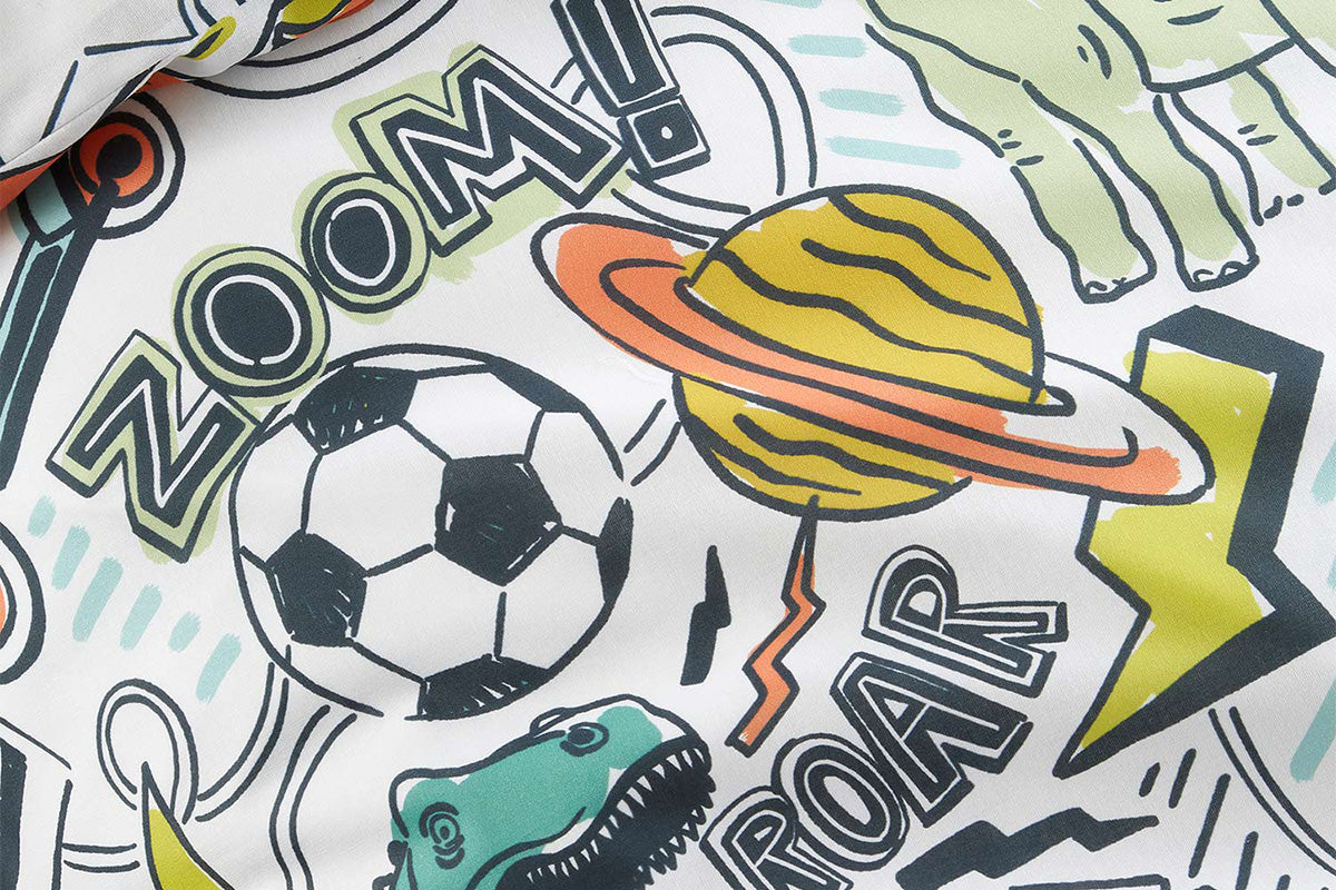 Bedlam | Doodle Zoom Duvet Cover Set | Multicolour | Single-3