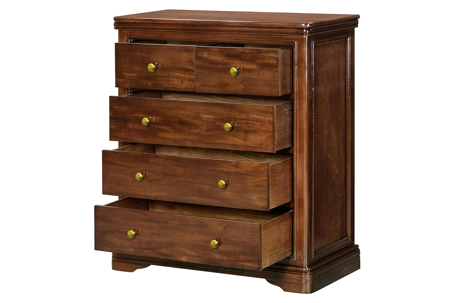 Deauville Chest of Drawer | 2 + 3 Drawer | Brown-6