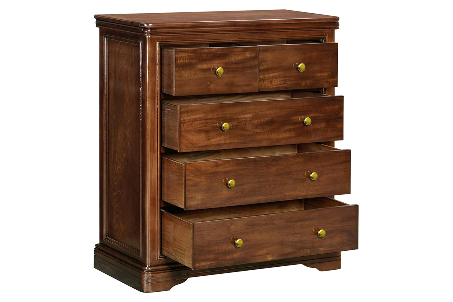 Deauville Chest of Drawer | 2 + 3 Drawer | Brown-5
