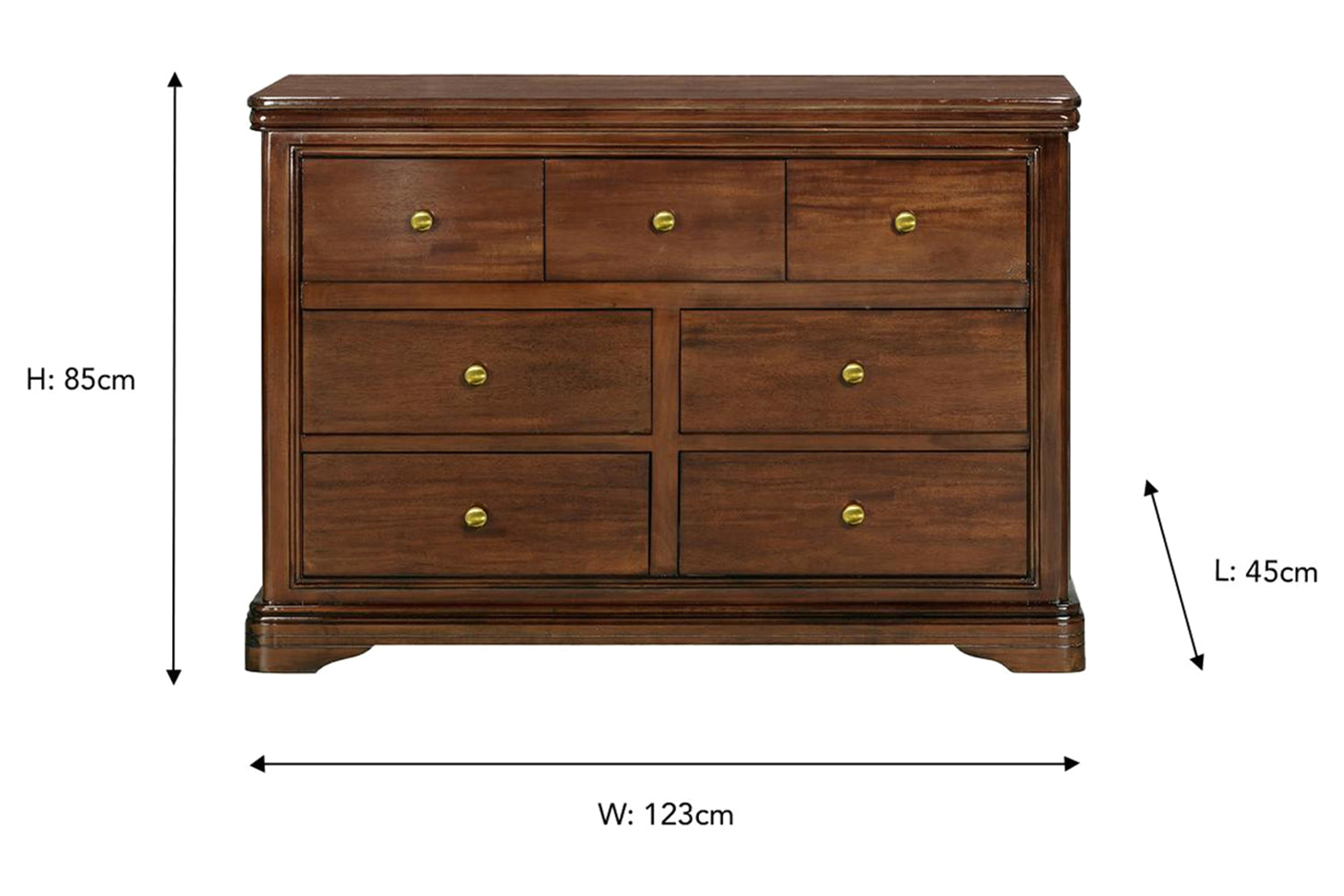 Deauville Dresser | 7 Drawer | Brown-3