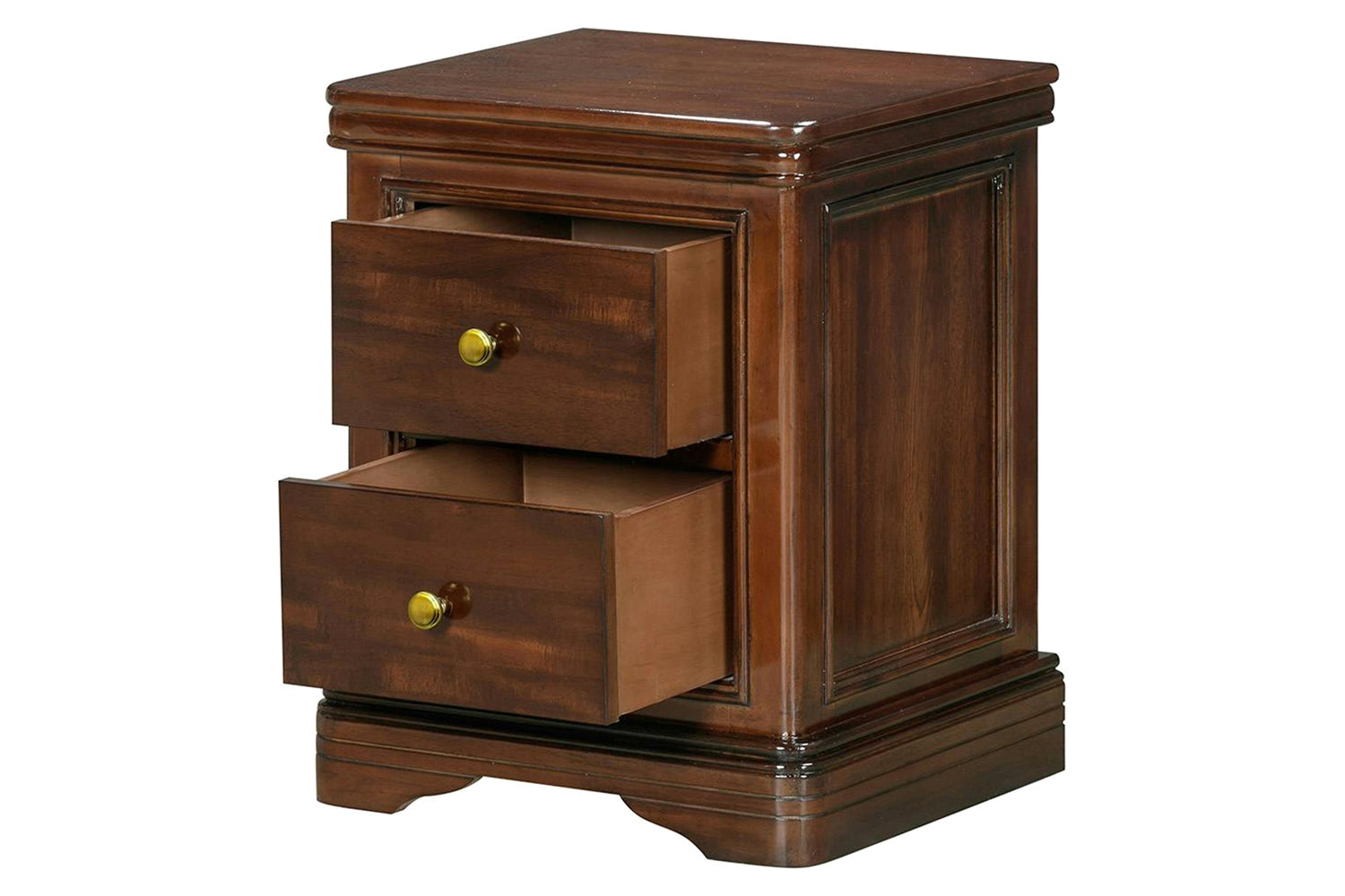 Deauville Bedside Locker | 2 Drawer | Brown-5