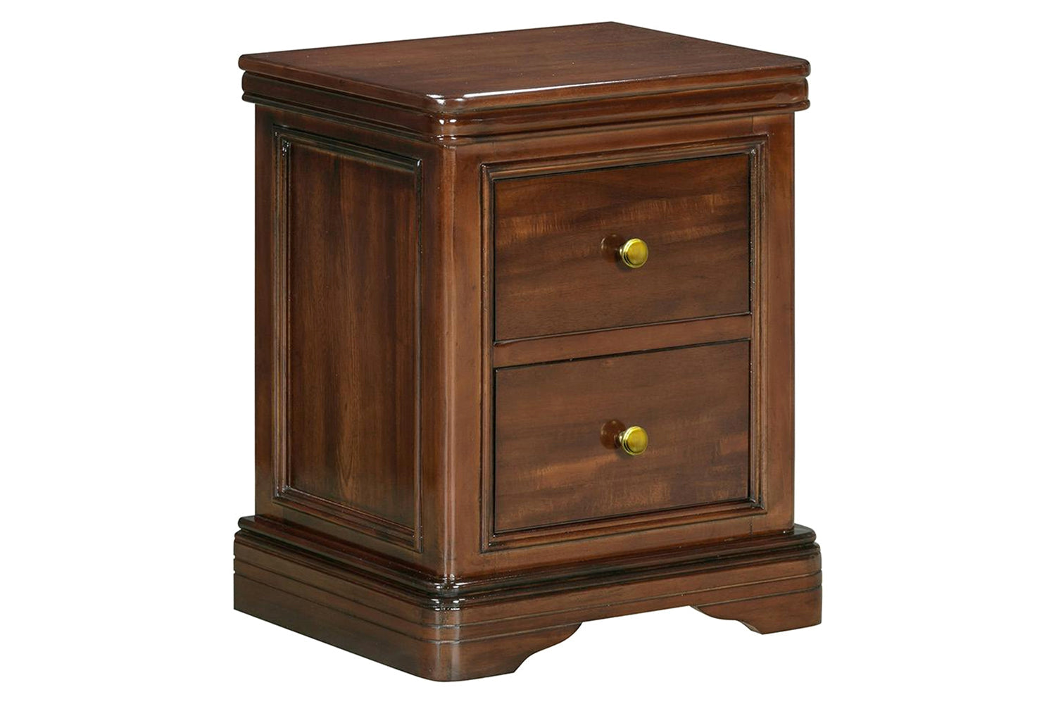 Deauville Bedside Locker | 2 Drawer | Brown-3