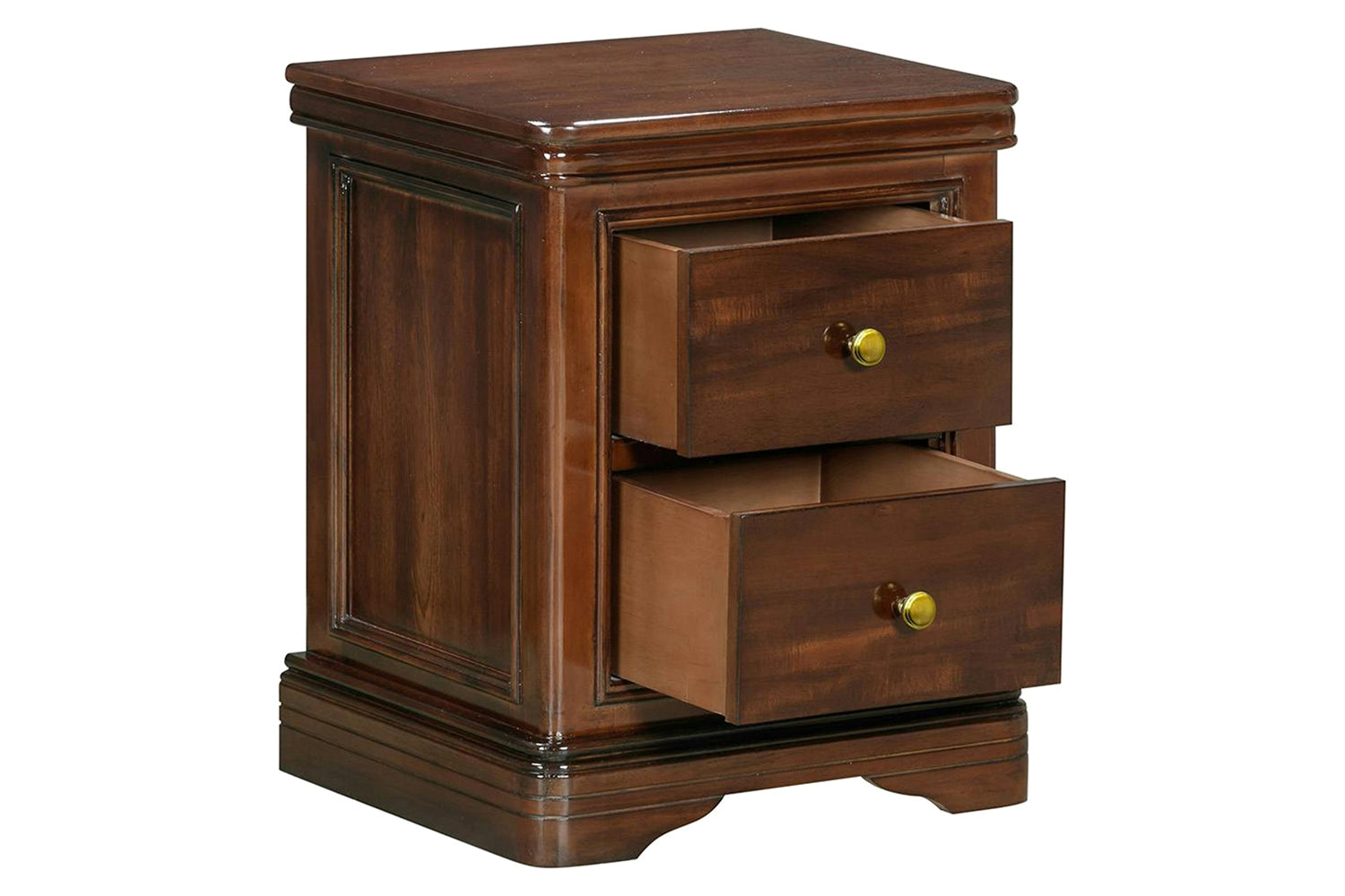 Deauville Bedside Locker | 2 Drawer | Brown-6