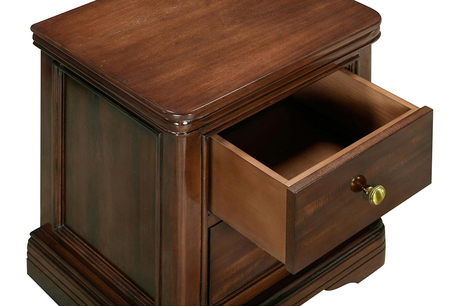 Deauville Bedside Locker | 2 Drawer | Brown-7