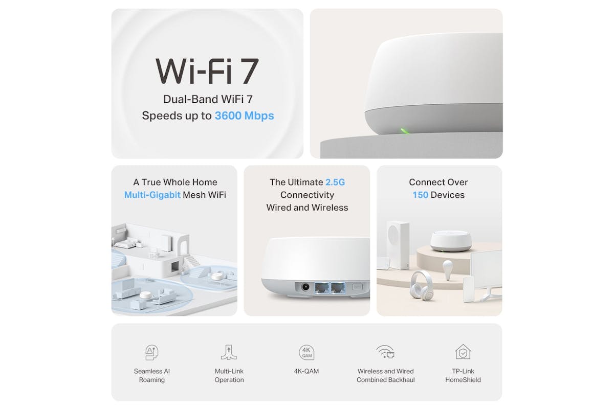 TP-Link Deco BE25 Mesh Wi-Fi 7 System Dual Band | Pack of 3-3