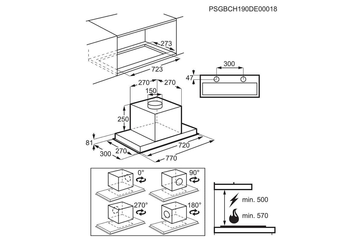 AEG 6000 Series Hob2Hood 80cm Cooker Hood | DGE5861HB-8