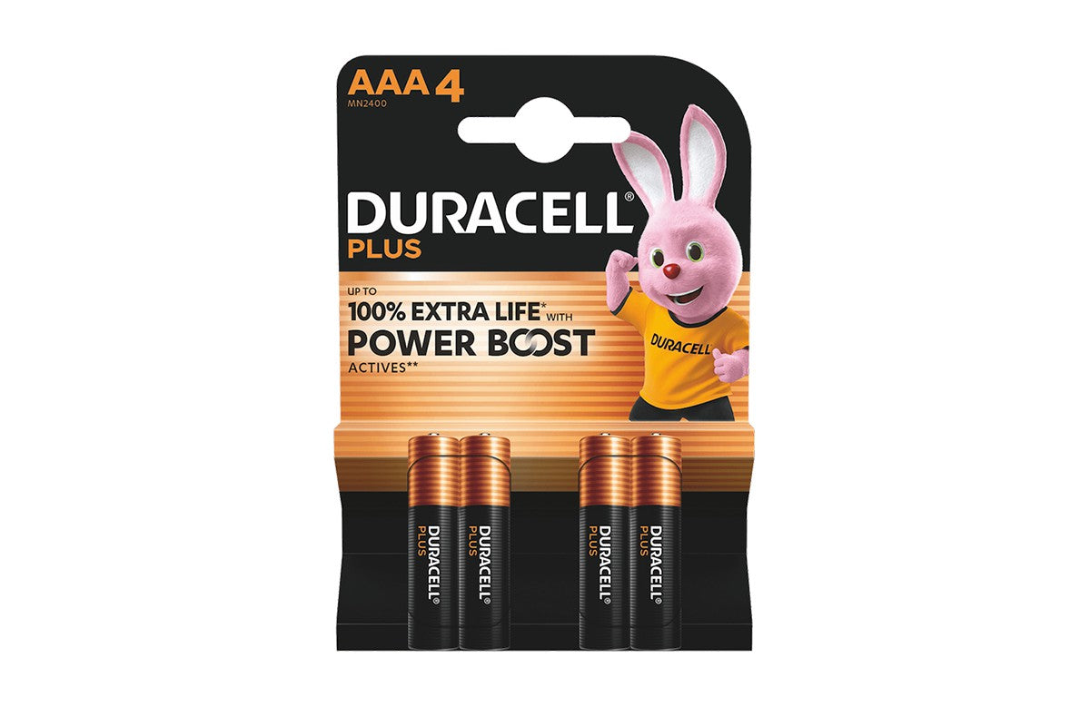 Duracell Plus AAA Alkaline Batteries | 4 Pack
