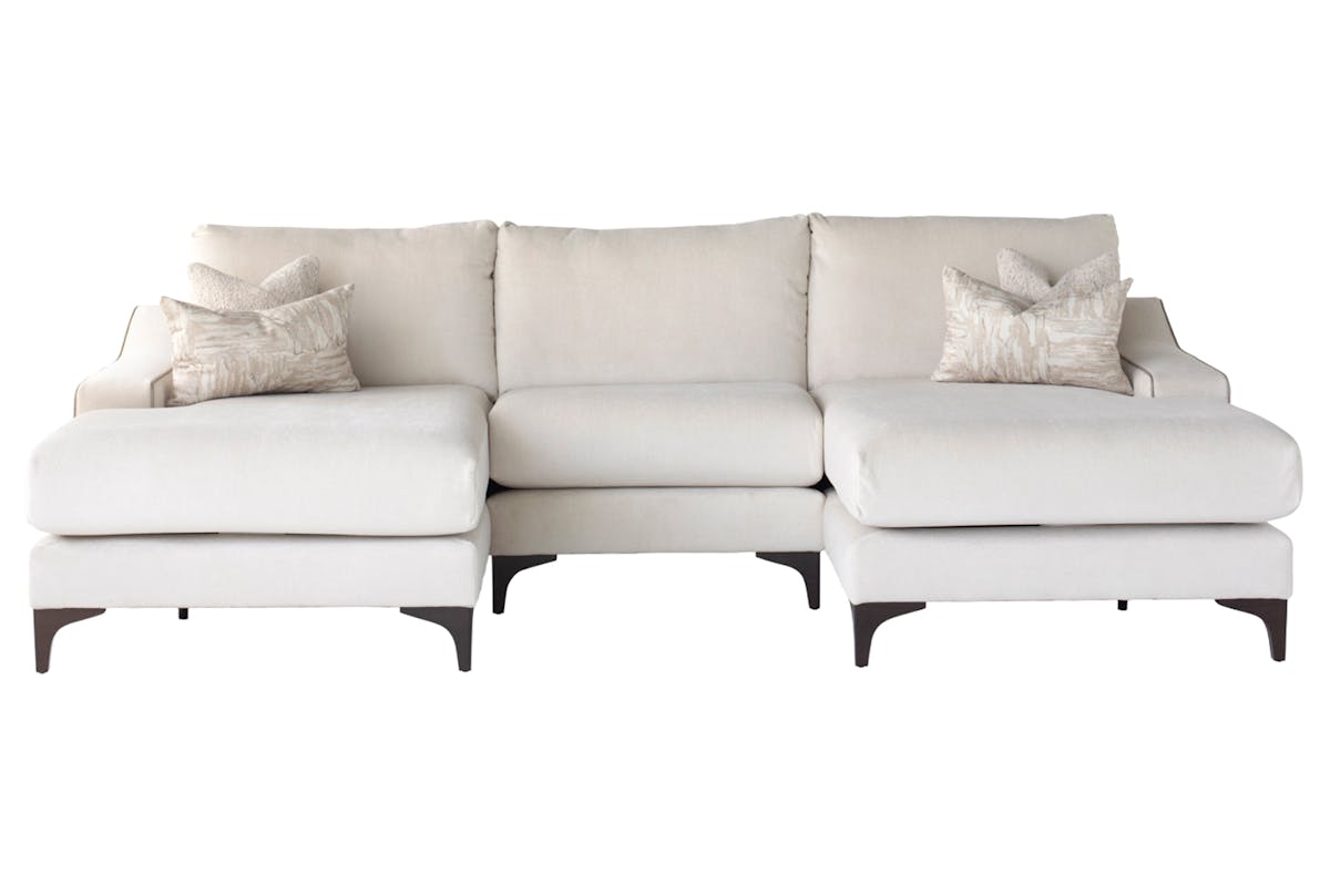 Diane Double Chaise Group Sofa | Riga Fabric | Cream