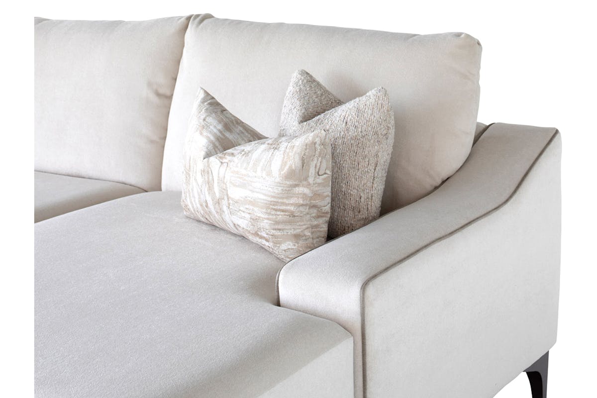 Diane Double Chaise Group Sofa | Riga Fabric | Cream-5