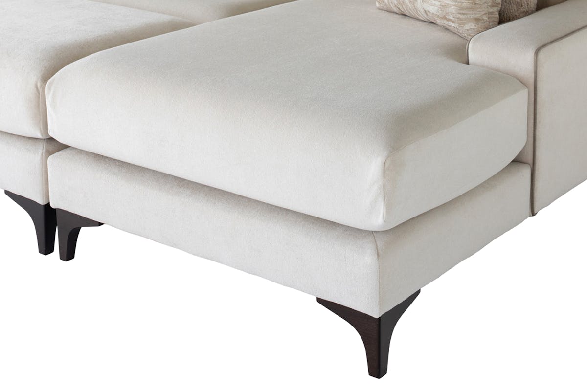 Diane Double Chaise Group Sofa | Riga Fabric | Cream-6