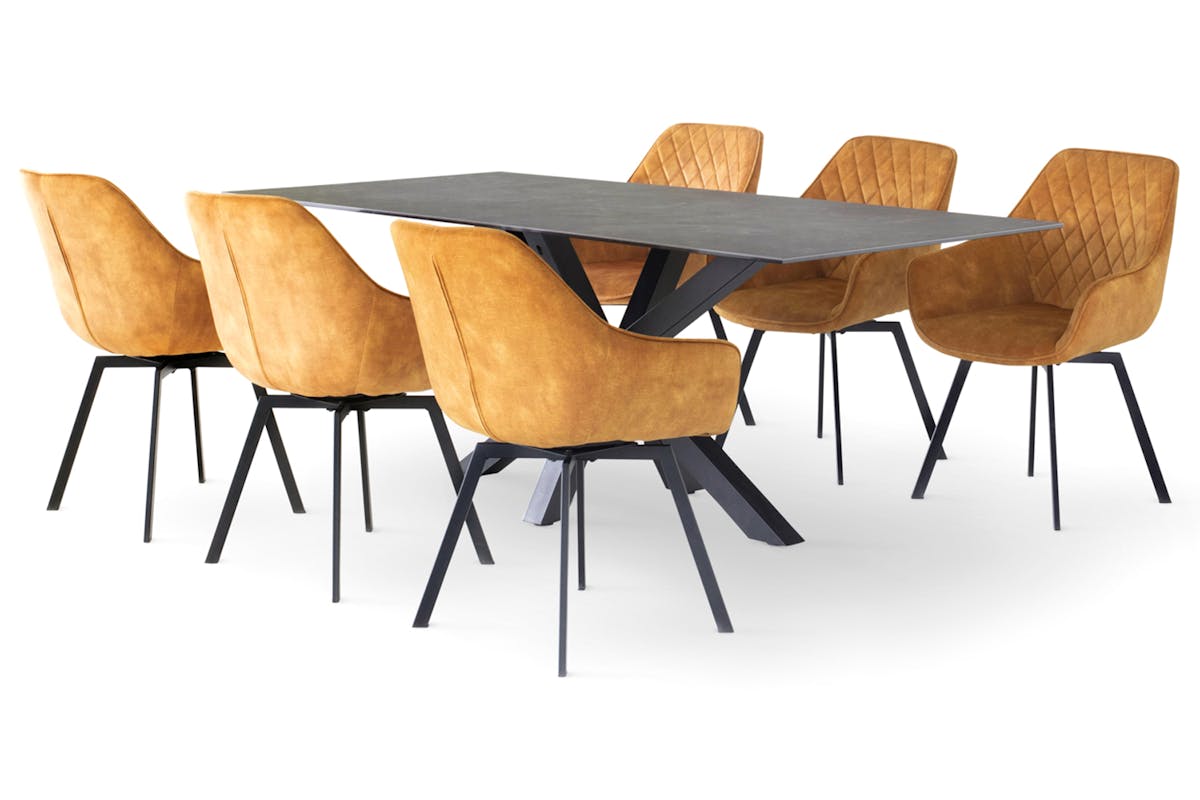 Dion Dining Chair | Swivel | Antique Gold-11