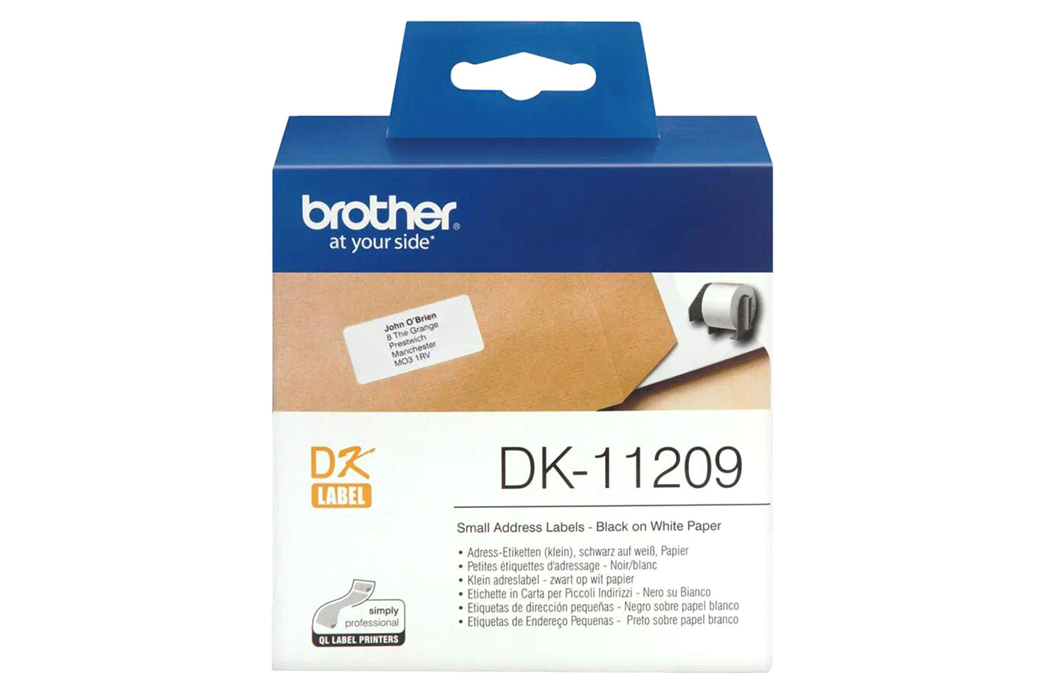 Brother DK-11209 Label Roll | 29 x 62mm | Black/White
