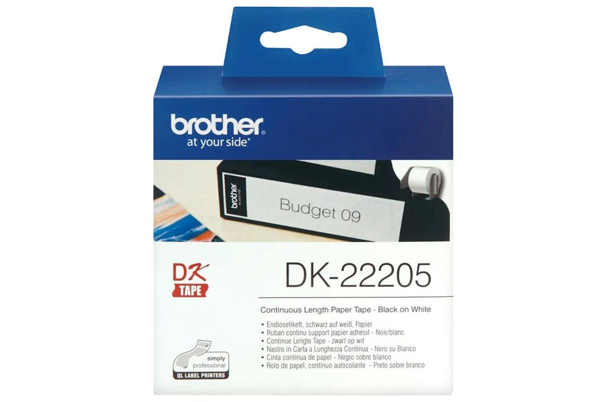 Brother DK-22205 Paper Label Roll | 62mm | Black/White-3