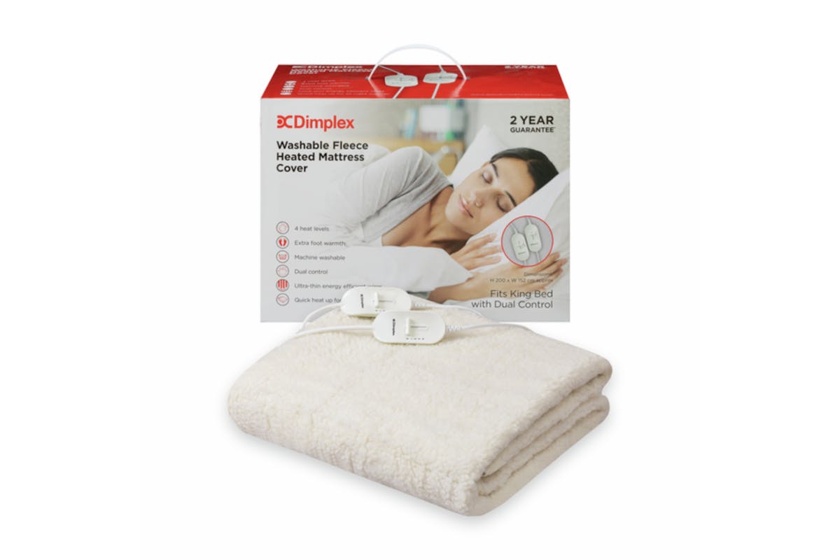 Dimplex Washable Fleece Heated Mattress Cover | King | DMC3003 | White-2
