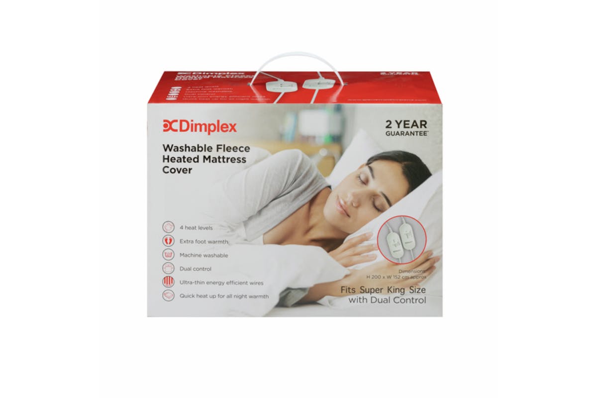 Dimplex Washable Fleece Heated Mattress Cover | Super King | DMC3004 | White-3