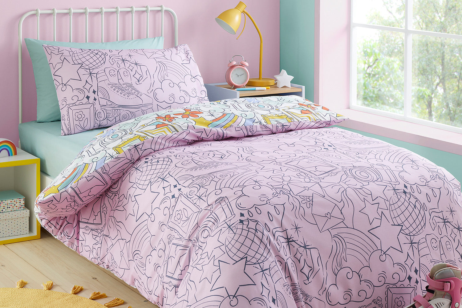 Bedlam | Doodle Hobby Duvet Cover Set | Multicolour | Double-4