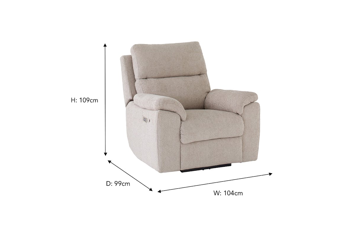 Dream Armchair | Power Recliner | Power Headrest & Heated Seat | Fabric | Taupe-3
