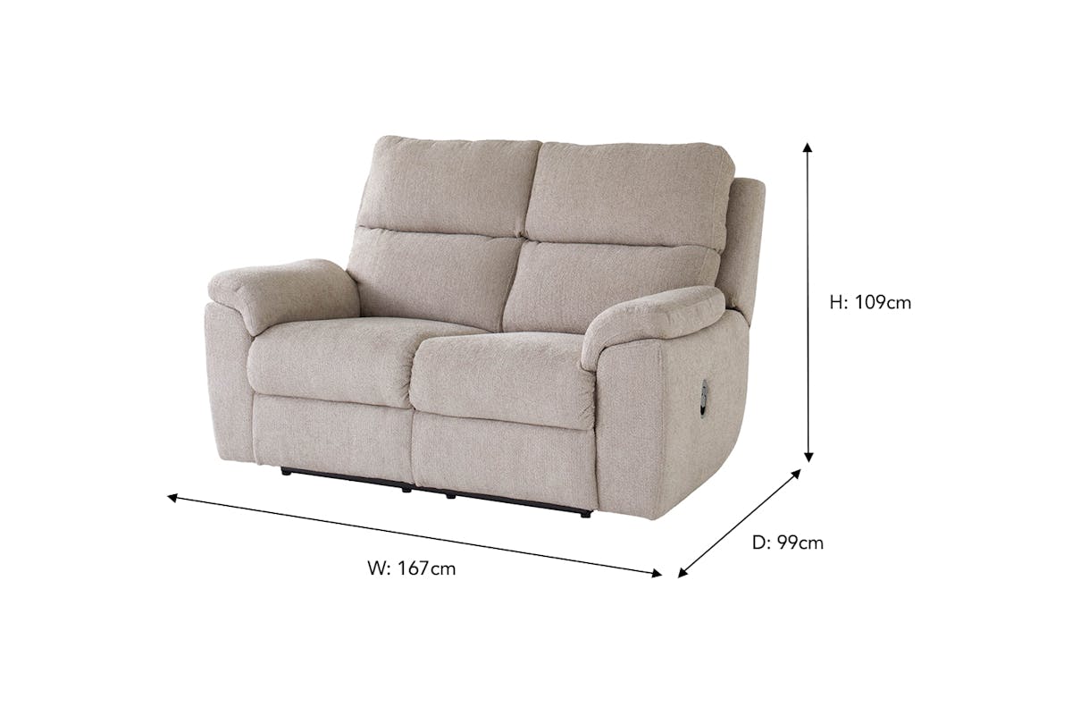 Dream 2 Seater Sofa | Manual Recliner | Fabric | Taupe-3