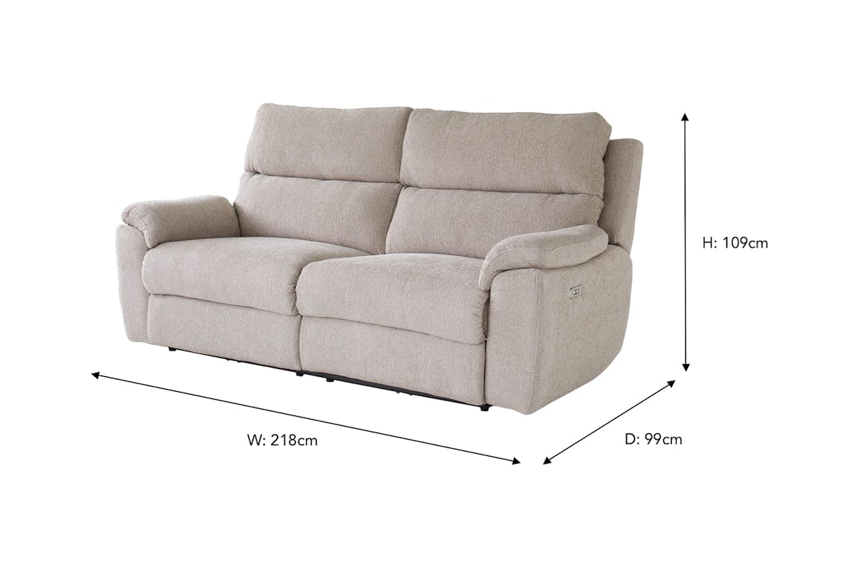Dream 3 Seater Sofa | Power Recliner| Power Headrest | Fabric | Taupe-3