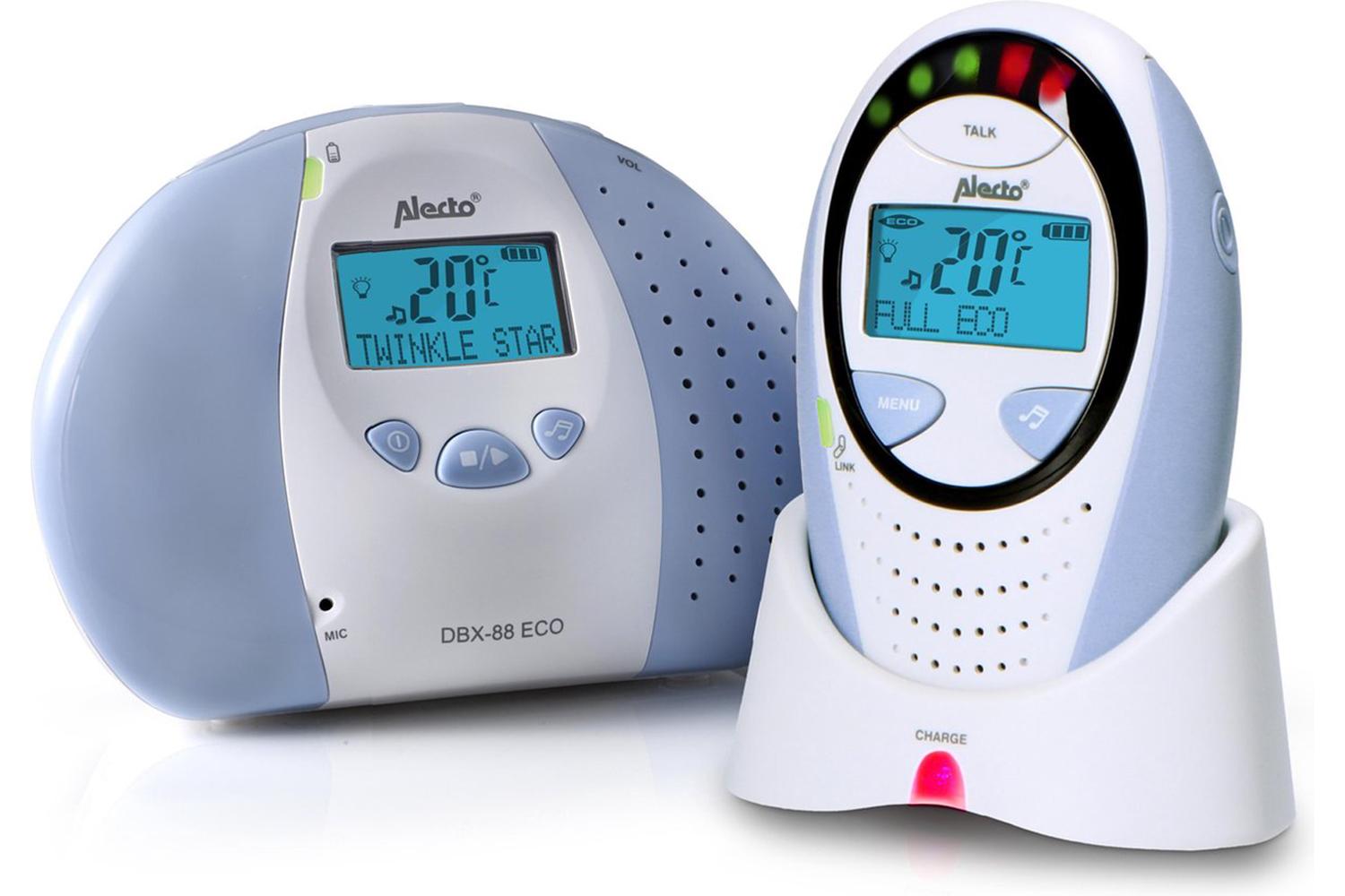 Alecto DBX-88 ECO Full Eco DECT Baby Monitor with Display | White/Blue