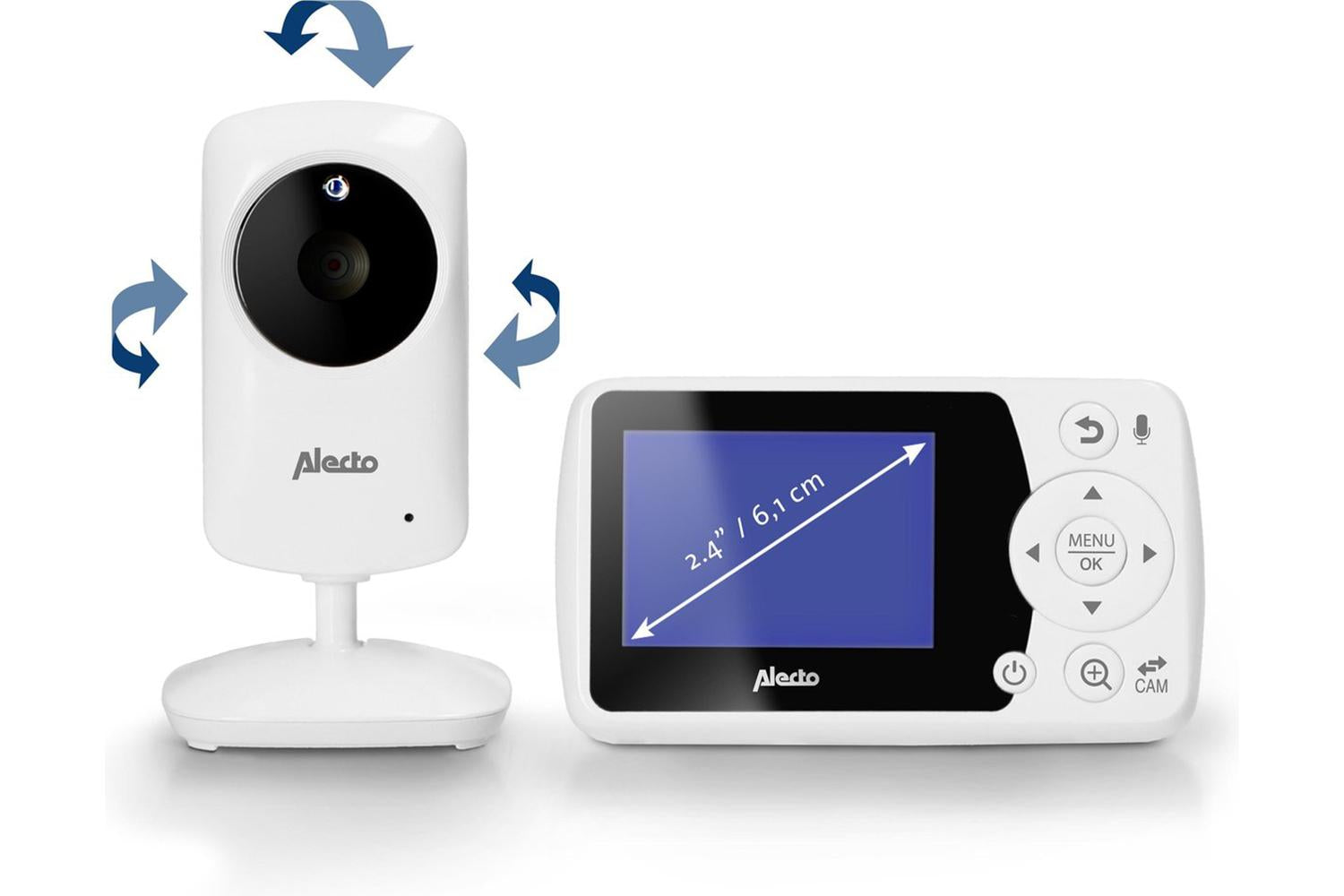 Alecto DVM-64  Baby Monitor with Camera and 2.4" Color Screen | White-2
