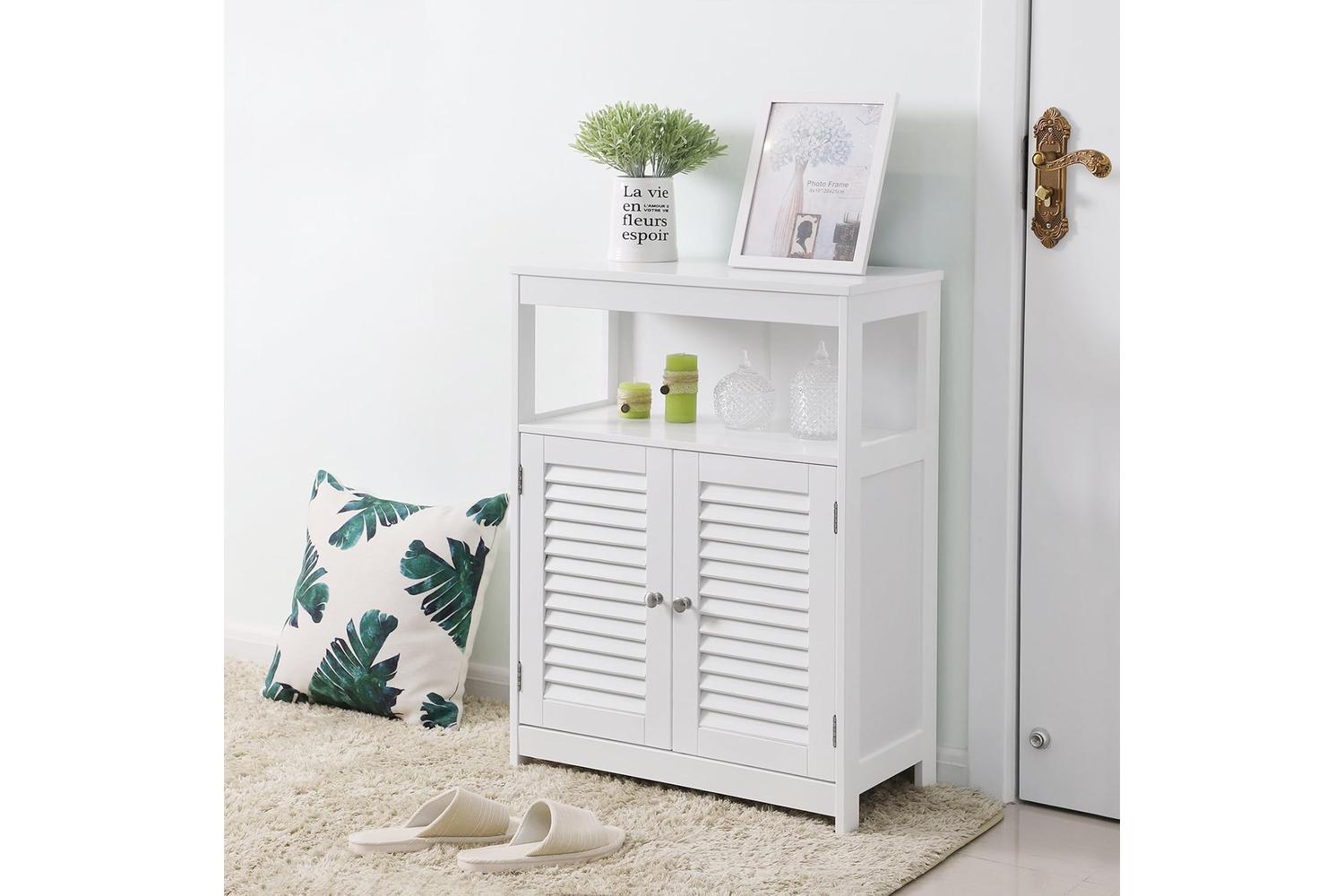 Vasagle  Freestanding Bathroom Cabinet with Shelf | White-2