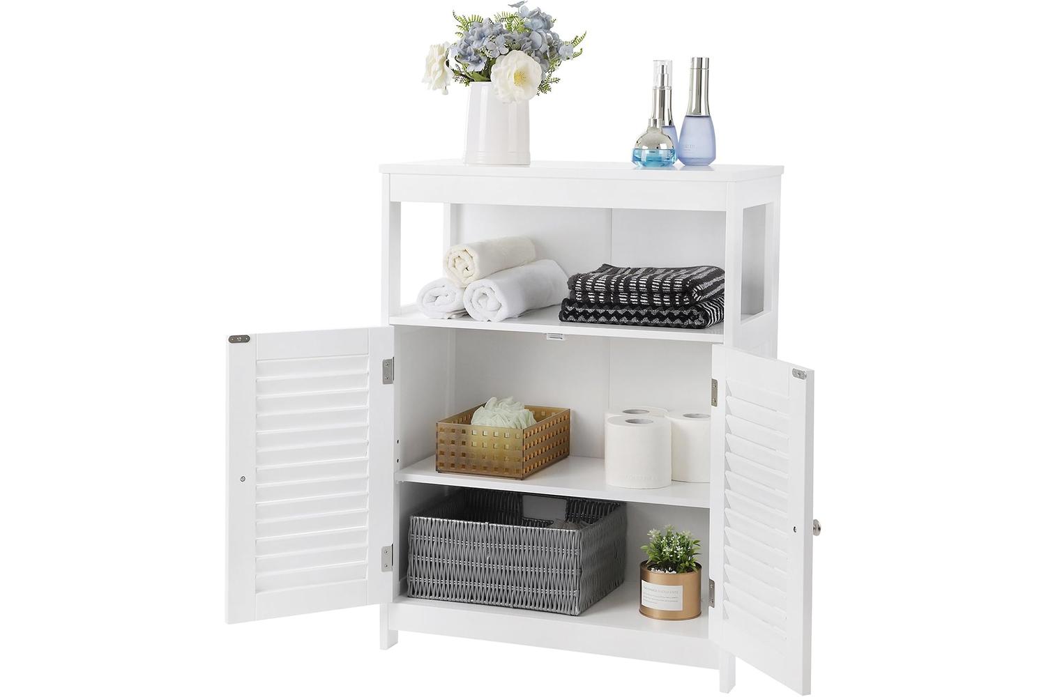 Vasagle  Freestanding Bathroom Cabinet with Shelf | White-4