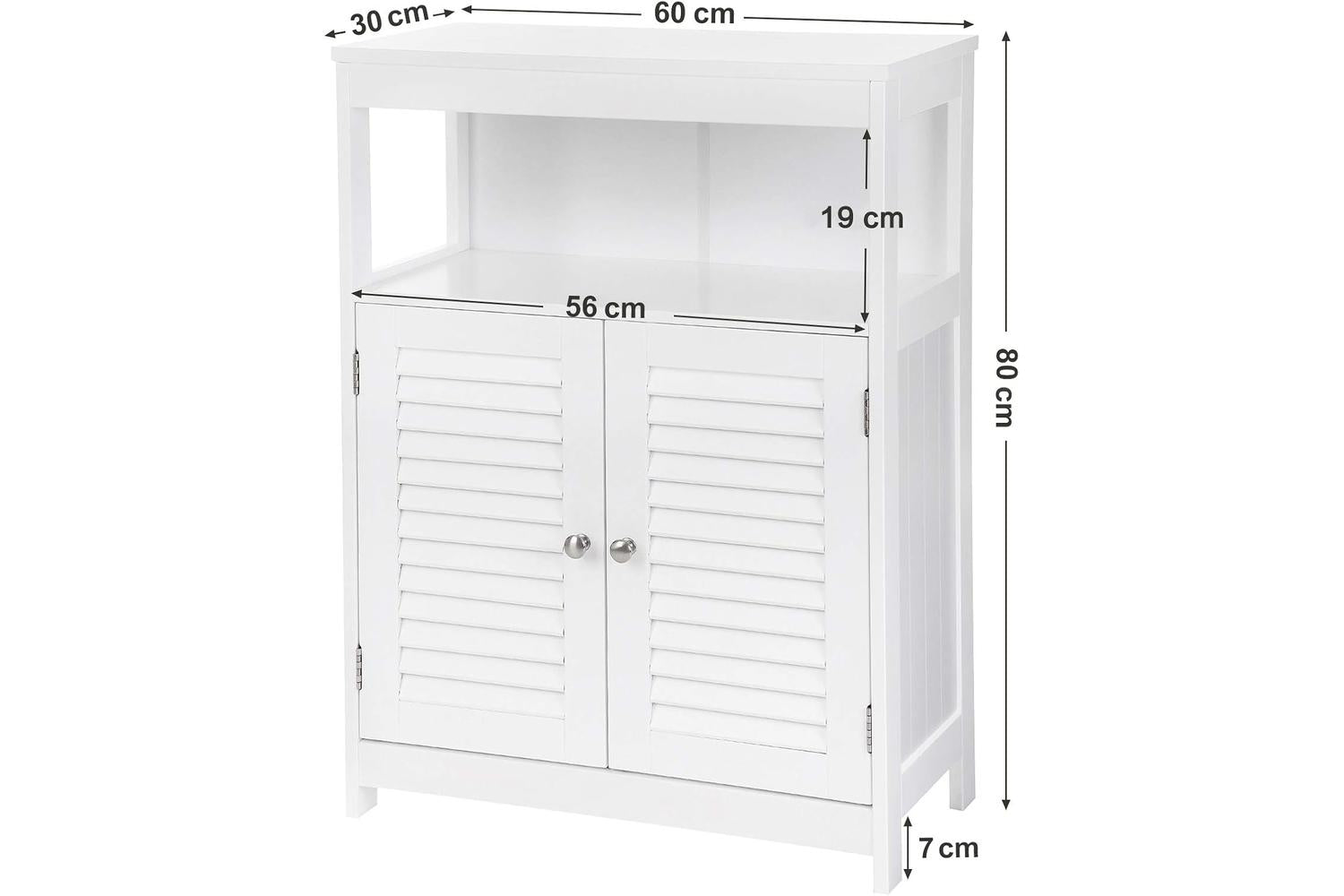 Vasagle  Freestanding Bathroom Cabinet with Shelf | White-6