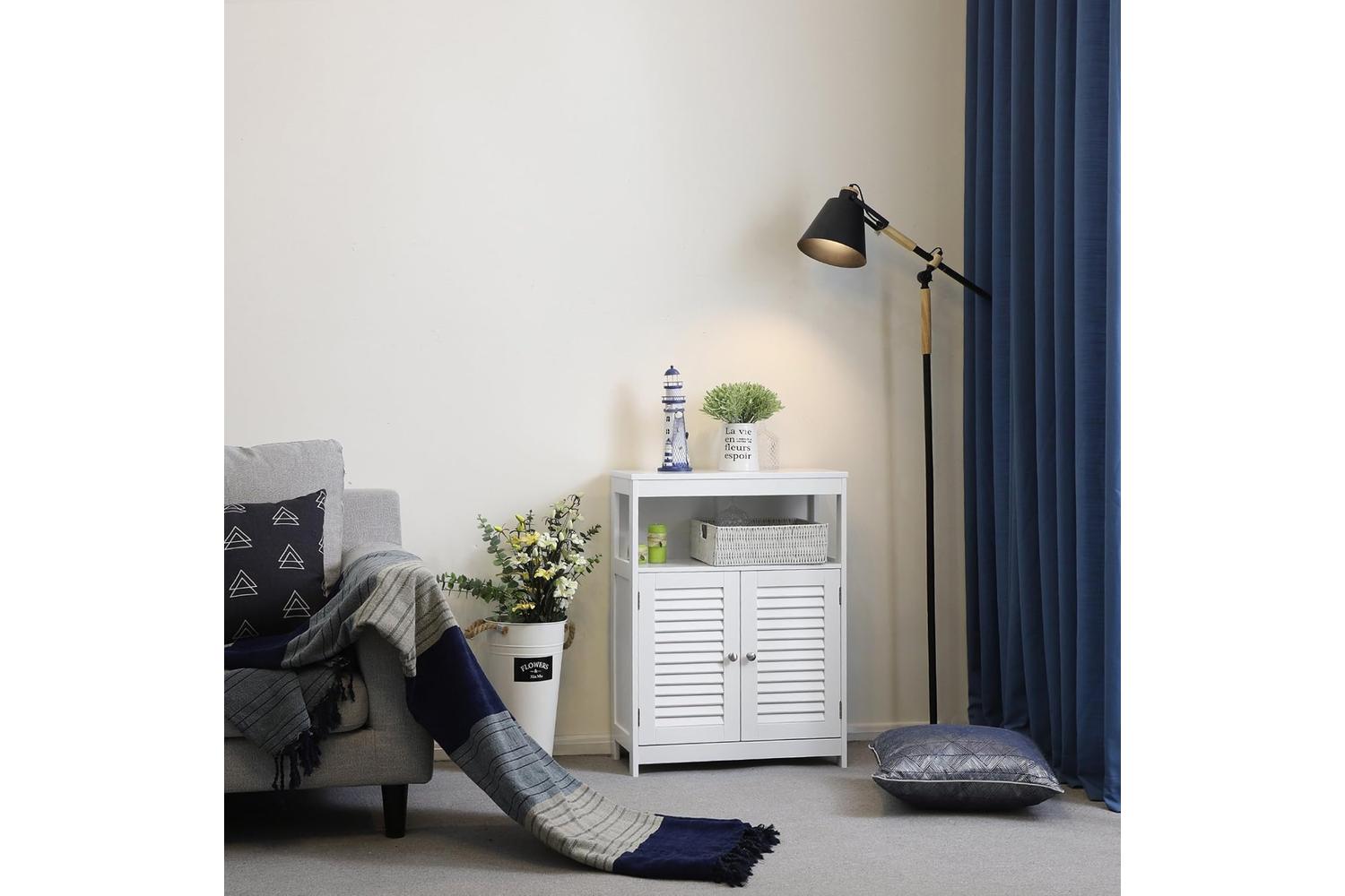 Vasagle  Freestanding Bathroom Cabinet with Shelf | White-8
