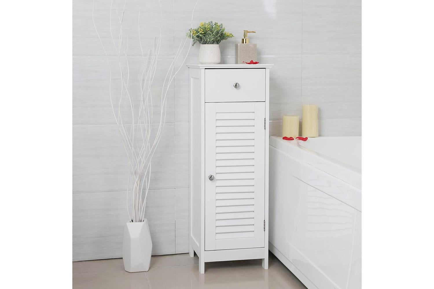 Vasagle  Narrow Floor Standing Cabinet for Bathroom | White-3