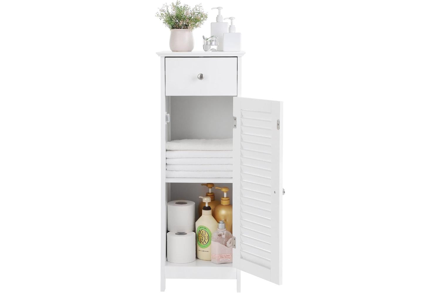 Vasagle  Narrow Floor Standing Cabinet for Bathroom | White-4