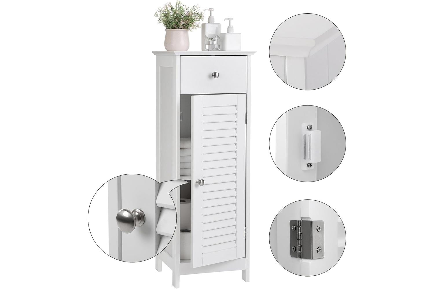 Vasagle  Narrow Floor Standing Cabinet for Bathroom | White-5