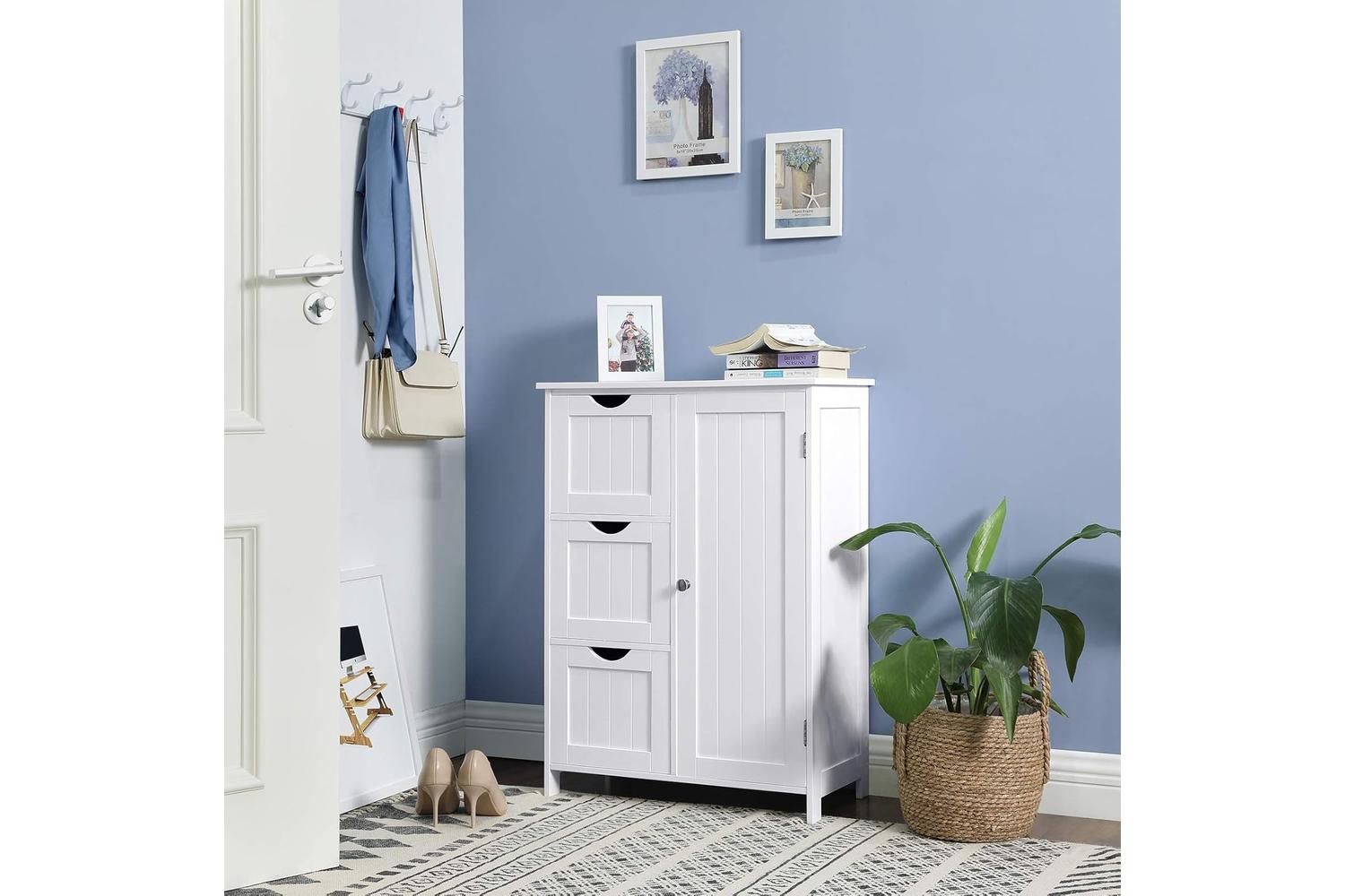 Vasagle  Bathroom Storage Cabinet with 3 Drawers | White-4