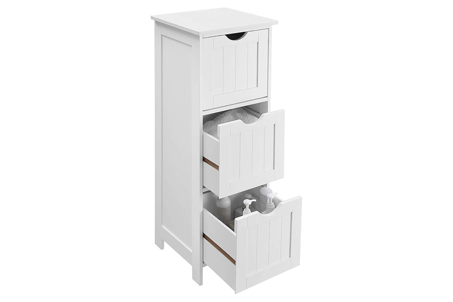 Vasagle  Floor Cabinet with 3 Drawers | Matte White-2
