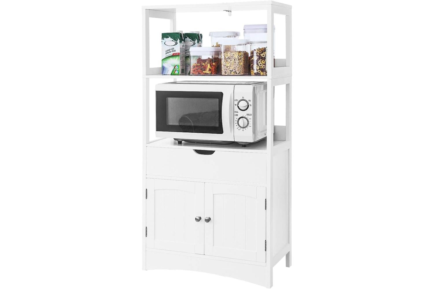 Vasagle  Upper Shelves Bathroom Storage Cabinet | White-5