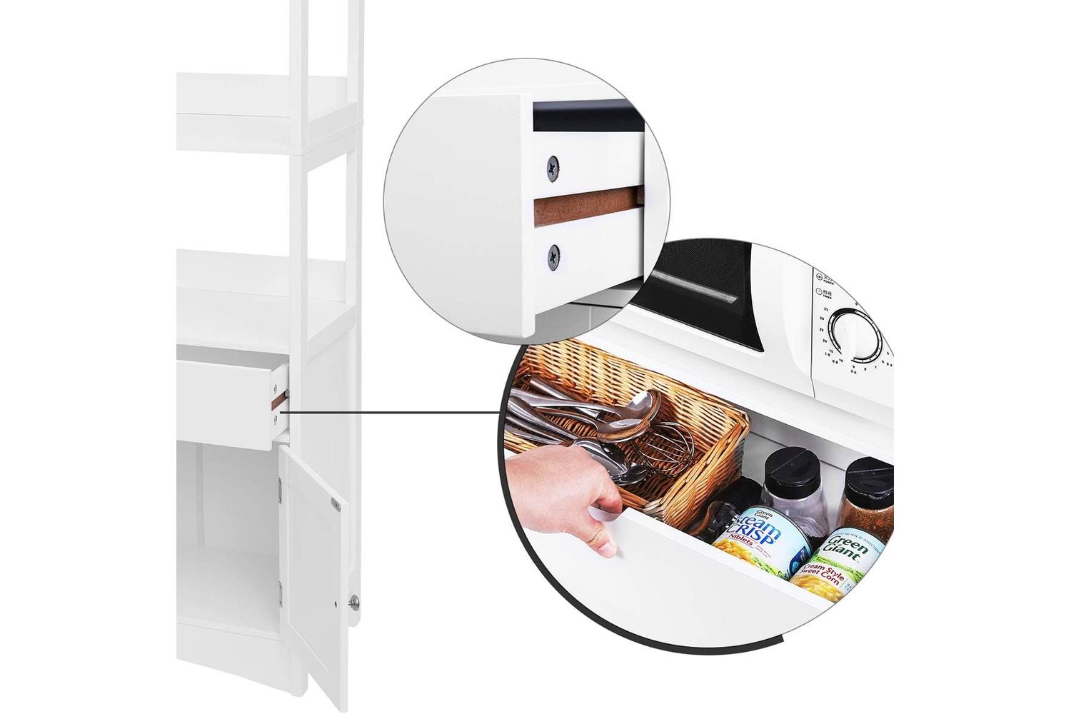 Vasagle  Upper Shelves Bathroom Storage Cabinet | White-6